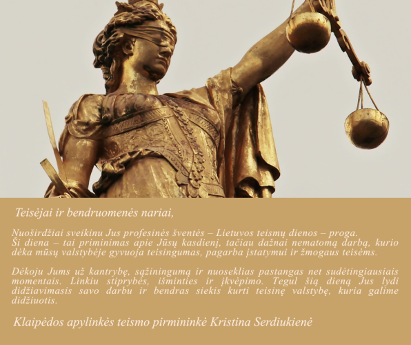 Sveikinimas Lietuvos teismų dienos proga