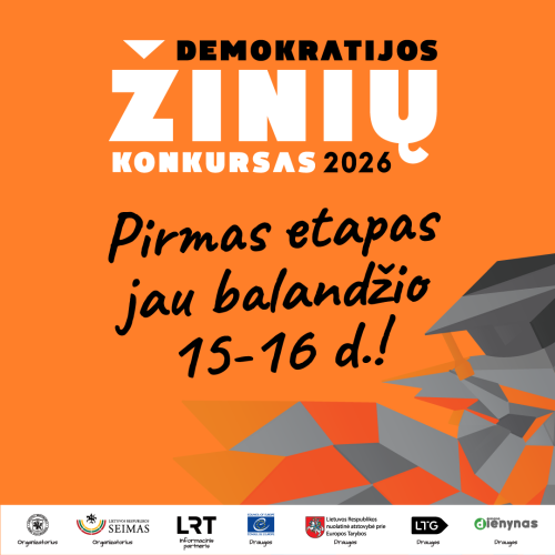 Demokratijos žinių konkursas jau balandžio 15 -16 d.