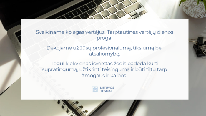 Sveikinimas Tarptautinės vertėjų dienos proga
